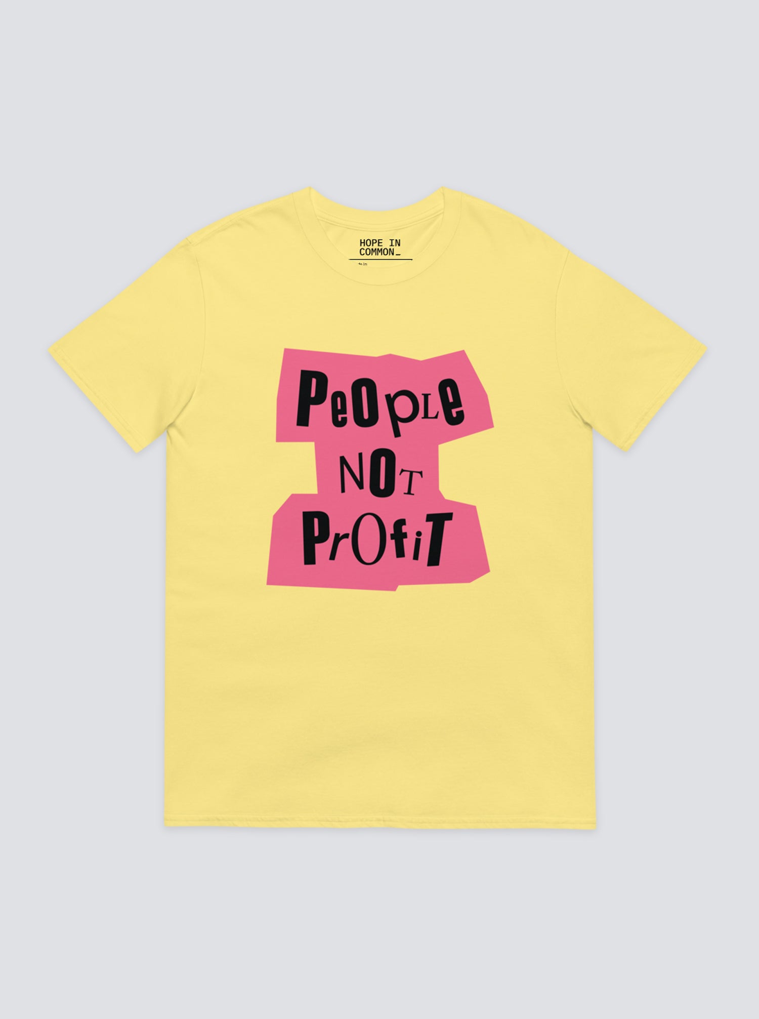 People not Profit Unisex Yellow T-Shirt