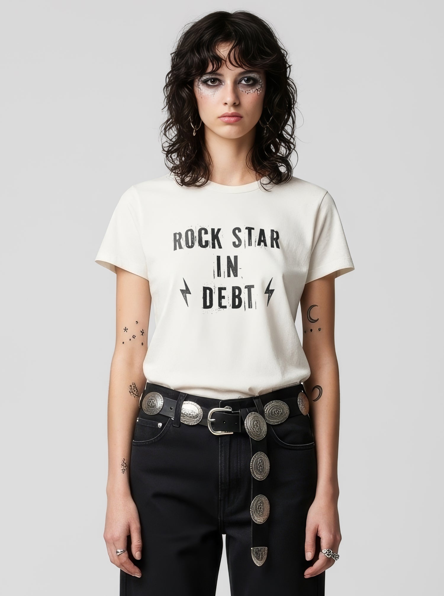 Rock Star in Debt Unisex Off-White T-Shirt