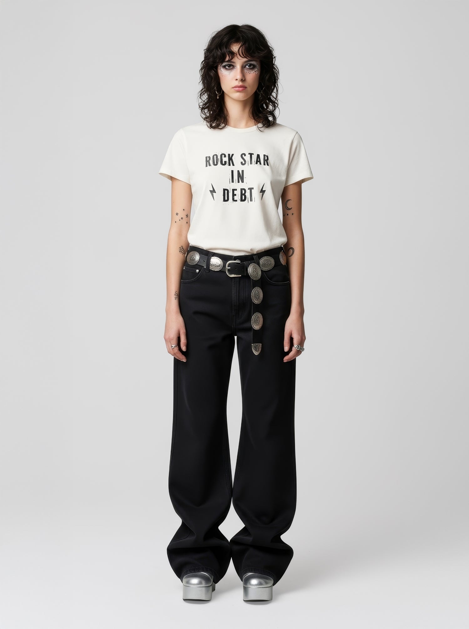 Rock Star in Debt Unisex Off-White T-Shirt