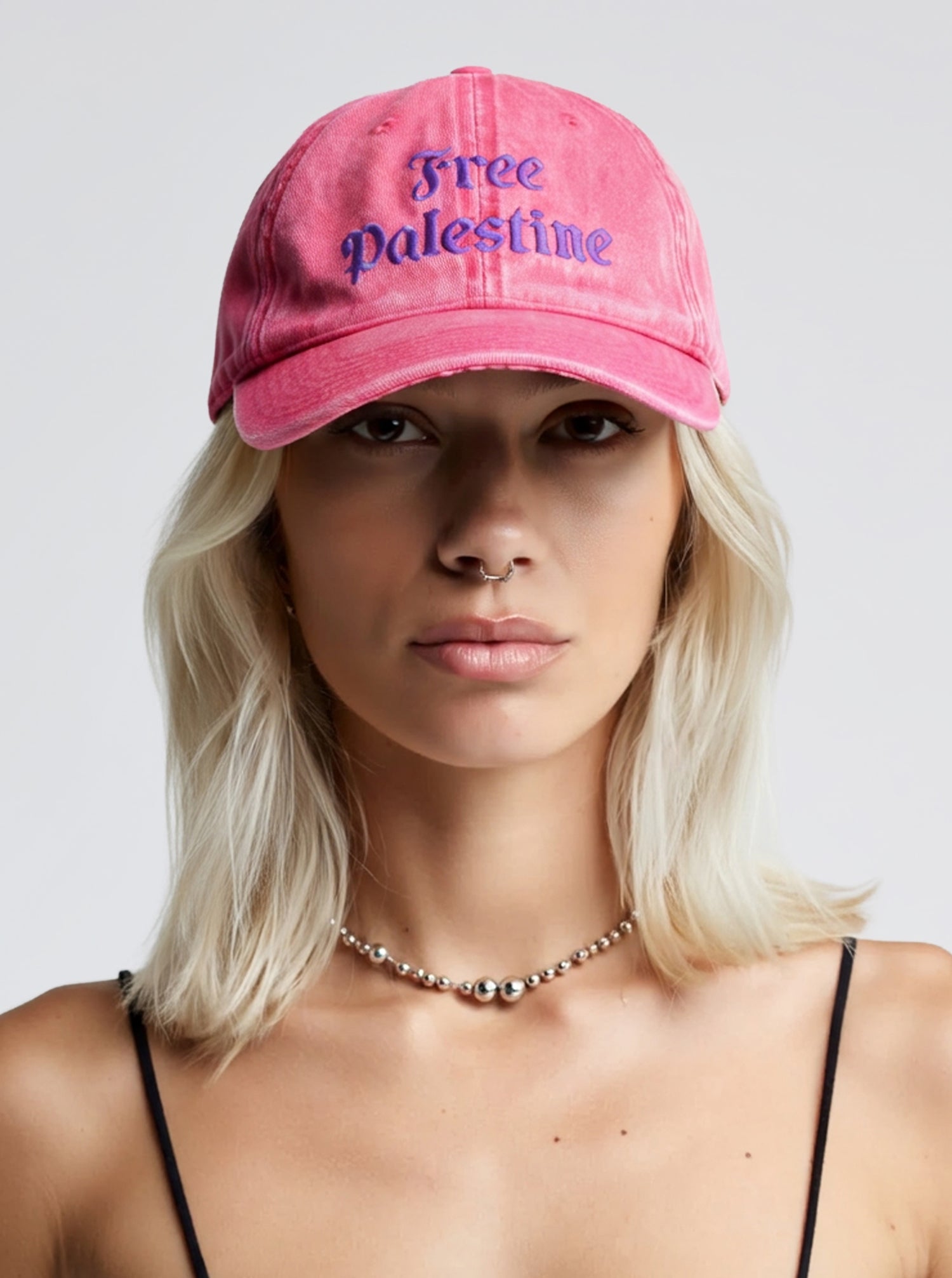 Free Palestine Pink Cap